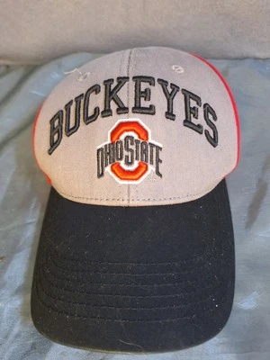 Boné/chapéu de beisebol masculino Ohio State Buckeyes NCAA cinza preto e vermelho tamanho único serve - Imagem 1 de 4