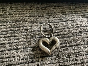 Brighton Silver-Tone Heart Fob Hand-Bag Key Chain Charm - Picture 1 of 2
