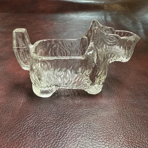 Vintage Scottie Dog Klarglas Milchkännchen Milchkrug Post Müsli 1930er LE Smith - Bild 1 von 8