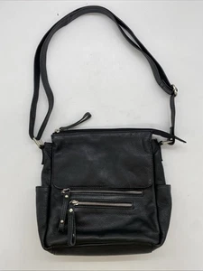 Great American Leather Works Black Leather Crossbody Shoulder Bag Purse - Picture 1 of 8