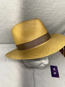 Bailey Of Hollywood Genuine Panama Hand Woven Straw Fedora Hat USA Mens MED - Picture 1 of 8