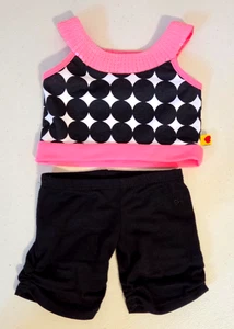 Build A Bear Workshop Justice Black White and Pink Sequin Shirt and Pants Outfit - Picture 1 of 7