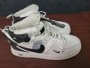 Nike Air Force 1 Mid 07 LV8, 804609-103, White/Black, Mens Basketball, Size 9 - Picture 1 of 24