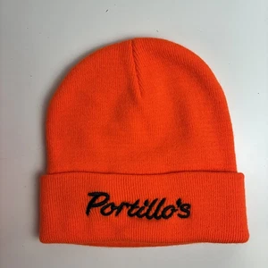Portillo’s Beanie Hi-Vis orange - Mitarbeiter Rodel Ski Winter Strick Mütze EUC - Bild 1 von 4