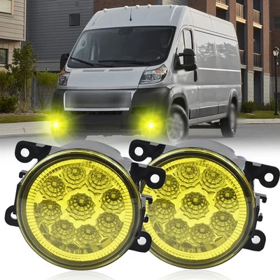 Faros antiniebla LED amarillos para parachoques delantero RAM PROMASTER 3500 2014-2022 2 un. Foto 1 de 4