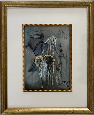 萨尔瓦多·达利水彩/水粉纸 1904 - 1989 年手工签名风格  — 第 1/4 张图片