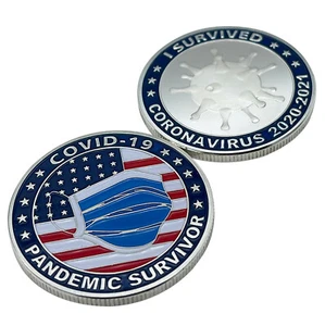 3Pcs Corona Challenge Coin Set - USA Pandemic cov vir 2021 Military Memorabilia - Picture 1 of 6