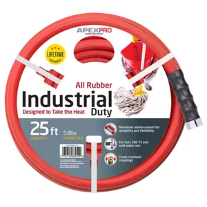 5/8 In. Dia X 25 Ft. Red Rubber Commercial Hot Water Garden Hose - Picture 1 of 1