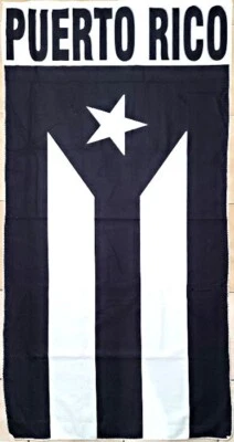 Puerto Rico Black Flag Towel * FREE SHIPPING * Boricua Rican - Image 1 of 4
