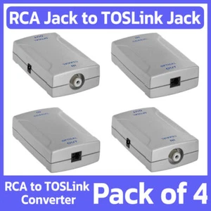 4 Pack RCA to TOSLink Adapter RCA Analog to Fiber Optic Digital Audio Converter - Picture 1 of 5
