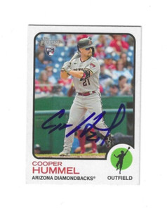 Signed COOPER HUMMEL Arizona Diamonbacks 2022 Topps Heritage Card #504 COA