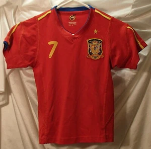 David Villa Spain Embroidered National Team Logo Soccer Jersey Youth 4 - Picture 1 of 3