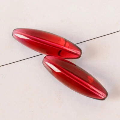 5pcs Long Oval Rugby Shape Large 40x12mm Crystal Glass Loose Beads DIY Jewelry - Image 1 of 3