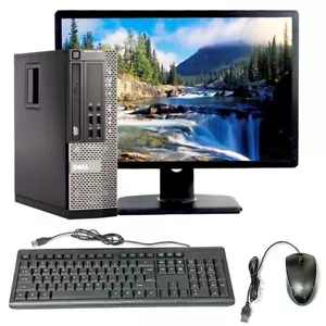 Dell OptiPlex Desktop Computer 8GB RAM 128GB SSD 20 in LCD Windows 10 PC Wi-Fi - Picture 1 of 6