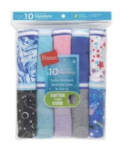 10 Pack Hanes Panties Girls Tagless Hipsters Underwear Size 12 - Picture 1 of 5