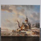 Oil Painting Icescape Landscape Signed