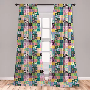 Flip Flop Microfiber Curtains 2 Panel Set Living Room Bedroom in 3 Sizes - Picture 1 of 50