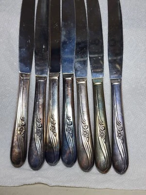 CUCHILLOS H&T MFG CO c1940 FLOR DE PRADO PLATEADO MODERNO LUGAR HUECO [7]  Foto 1 de 4