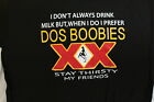 DOS BOOBIES DOS EQUIS BEER PARODY FUNNY DRINKING PARTY HUMOR T-SHIRT SHIRT