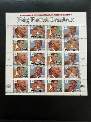Scott #3096-3099 Big Band Leaders Pane of 20 32¢ Stamps (1996) - Image 1 of 2