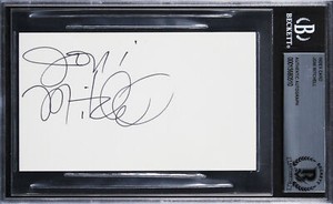 Joni Mitchell Authentic Signed 3x5 Index Card Autographed BAS Slabbed  1