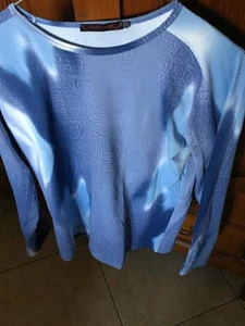"ROBERTO CAVALLI" T-shirt Vintage manica lunga colore blue/celeste elasticizzata - Foto 1 di 16