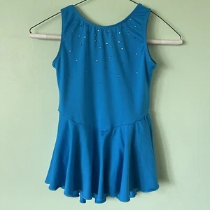 Motionwear Figure Ice Skating Dress Rhinestones Girls Size Large Child 12-14 CL - Picture 1 of 12