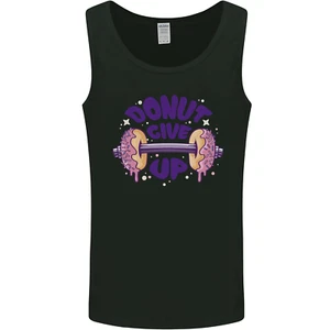Donut Give Up Funny Gym Bodybuilding Mens Vest Tank Top - Picture 1 of 37