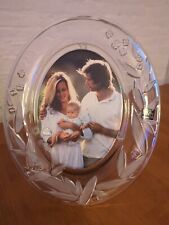 Vintage Mikasa Glass Crystal Cherish 11 ½ Oval Picture Frame Floral