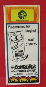 THE COMPUTER WORE TENNIS SHOES ORIGINAL 1969 MGM CINEMA STOCK DAYBILL POSTER - Foto 1 di 5