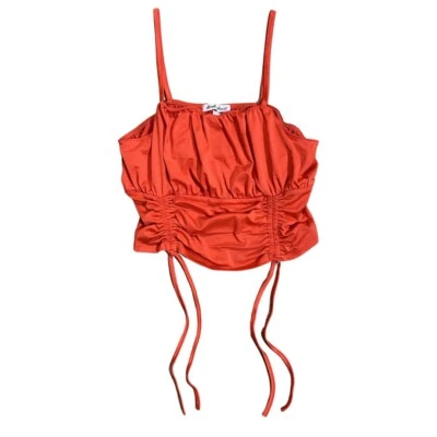Derek Heart Orange Ruched Top - Size Large - Image 1 of 4
