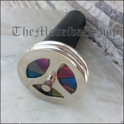 Style Ancien en Laiton Massif Vintage Double Roue Kaleidoscope Cuir Scope Cadeau - Photo 1/2