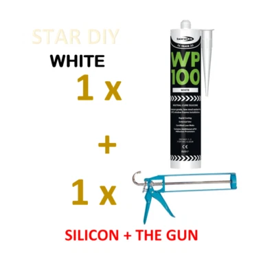 BOND IT BIANCO WP100 sigillante silicone cura rapida mastice uso generale + pistola sigillante EU3