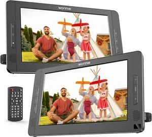 WONNIE 10.5" Two Car DVD Players Portable Dual Screen Headrest Video Player, - Picture 1 of 10