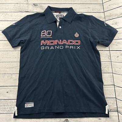 Club Monaco Grandprix Short Sleeve Polo Shirt Men's Large Blue - Image 1 of 4