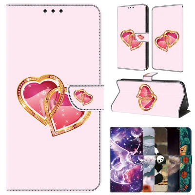 Bling Printed Leather Wallet Phone Case For Samsung Note 20 A13 A33 A23 A53 J8 - Image 1 of 4