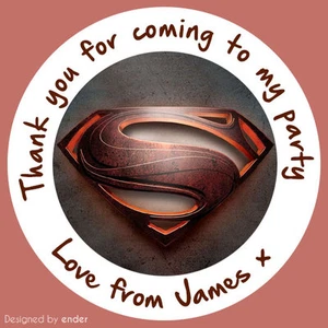 Bogen personalisierte Superman Party Aufkleber für süße Zapfen | matt oder glänzend - Bild 1 von 5