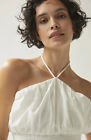 $68 NWT “ANTHROPOLOGIE” WOVEN HALTER TOP by MAEVE Size LARGE / WHITE