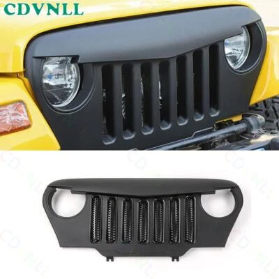 Матовая черная верхняя центральная сетка решетка бампер для Jeep Wrangler TJ 1997-2006 годов выпуска - Изображение 1 из 4