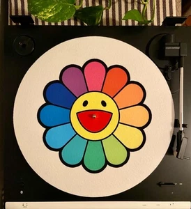 TAKASHI MURAKAMI SLIPMAT Flower Rainbow Daisy Japanese Art hip hop vinyl record - Picture 1 of 2