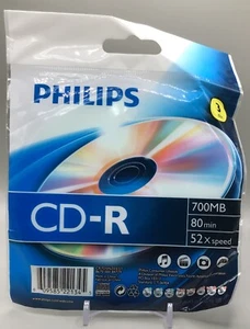 3er Pack Philips CD-R 700MB 80min 52x Speed DISCS 80 Minuten CD COMPACT DISC - Bild 1 von 2