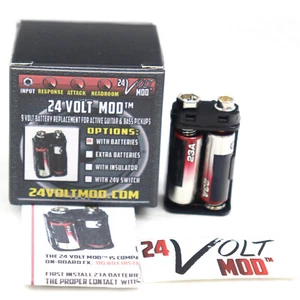 ✅ 24 Volt Mod™ The Original For EMG & Active Guitar Bass Pickup BatteryPack 24V - Picture 1 of 14