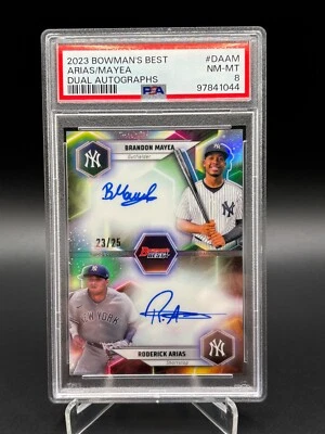 2023 Bowman's Best - Brandon Mayea / Roderick Arias Dual Auto /25 - PSA 8 POP 3 - Image 1 of 2