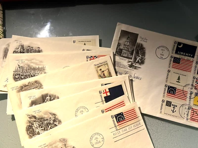 FDI 1968 US flags stamps Artcraft-full set+cover in orig shipper - Image 1 of 4