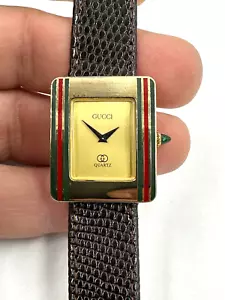 Gucci Uhr Vermeil Damen Sterling 925 Quarz Funktioniert Box Papiere 70er Vintage - Bild 1 von 14