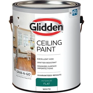 Glidden 1 Gal. Interior Flat Ceiling Paint 2070T/01 Glidden Ceiling Paint - Picture 1 of 1