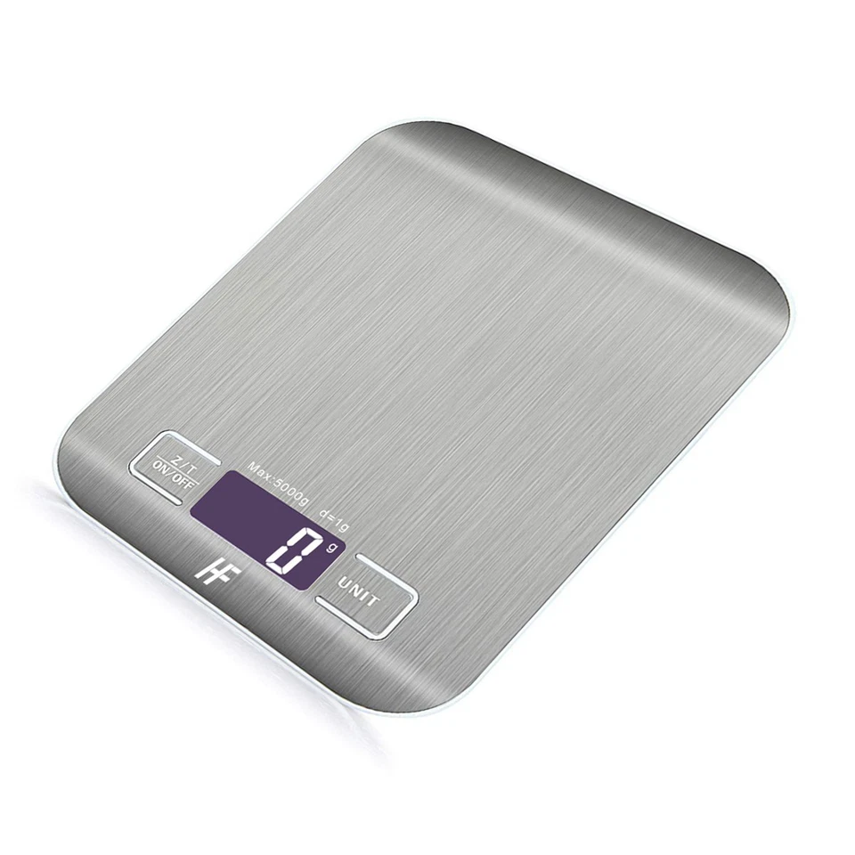 Kitchen Food Scale 5kg/1g Digital Electronic Stainless Steel LCD Backlit Tare - image 1 of 4
