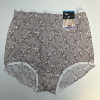 Bragas Bali Skimp Skamp Brief 2XL/9 Cobertura Completa Nylon Nuevas con Etiquetas 2633 Floral Foto 1 de 4