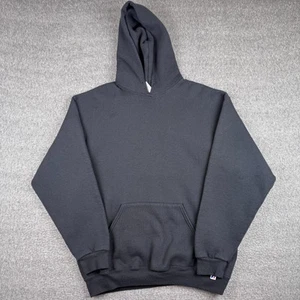 Vintage Russell Athletics Blank Hoodie Mens XL Black Harley Davidson Biker Y2K - Picture 1 of 6