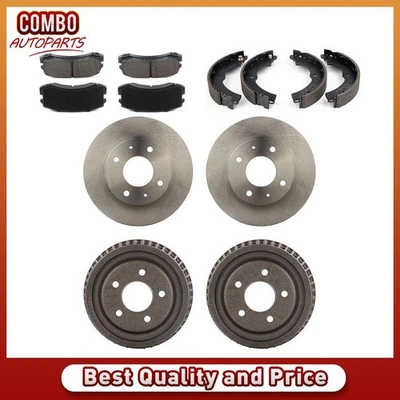 Front Brake Rotors Brake Pad Rear Drums Shoes for 2002-2007 Mitsubishi Lancer - Image 1 of 4